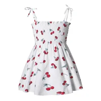 ‌2025 Summer Girls Princess Beach Dress Strapless Floral Print Sleeveless Party Wear Toddler Solid Color Casual Fashion 1-6Y