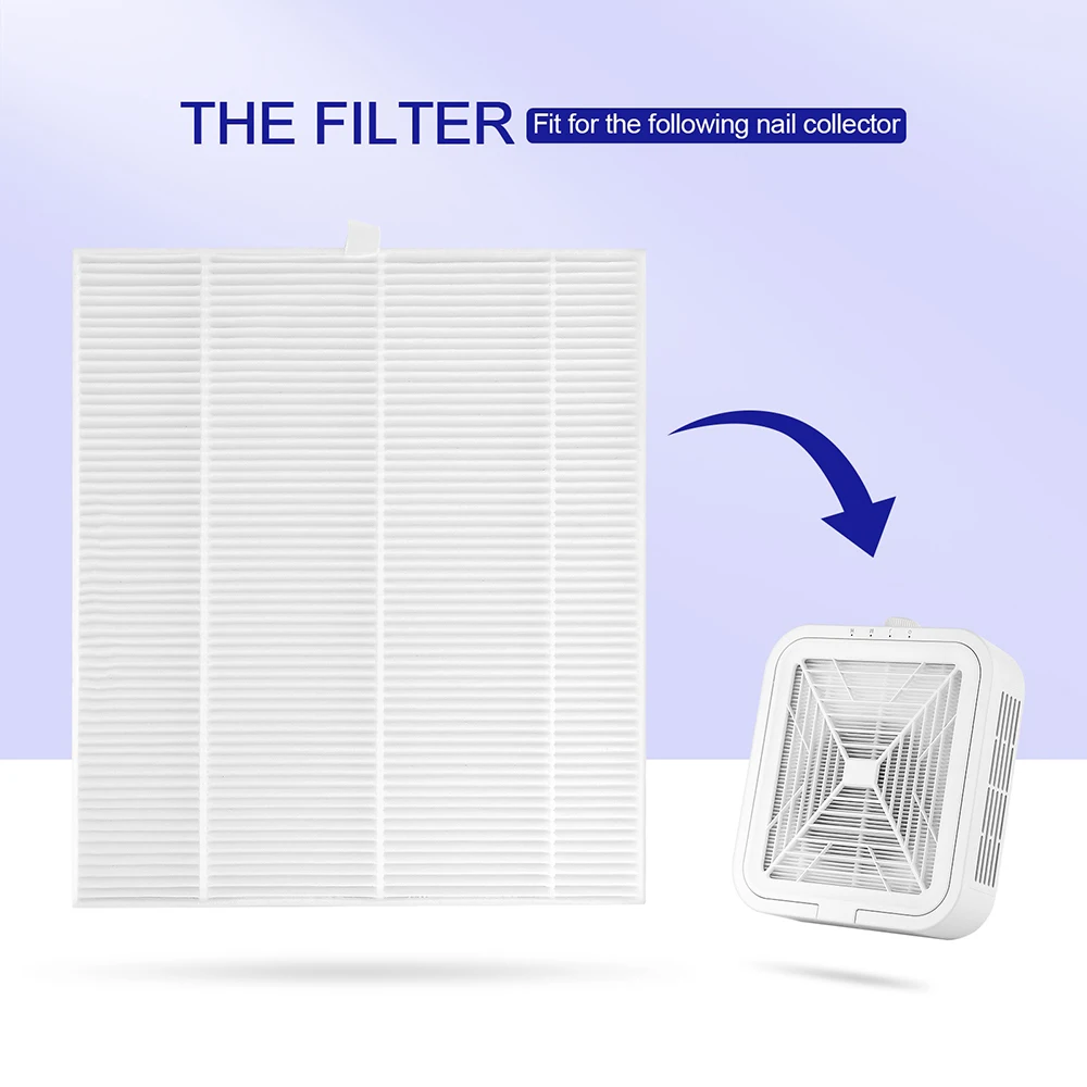 Filtro Aspira-polvere Per Manicure, HEPA, 18x18x1,5 Cm, Per Nail Art, Ricambiabile E Lavabile - Foto 6