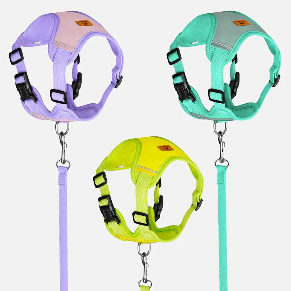 Reflective Dog Harness And Leash Set With Soft Padding For Dogs_voghion.com