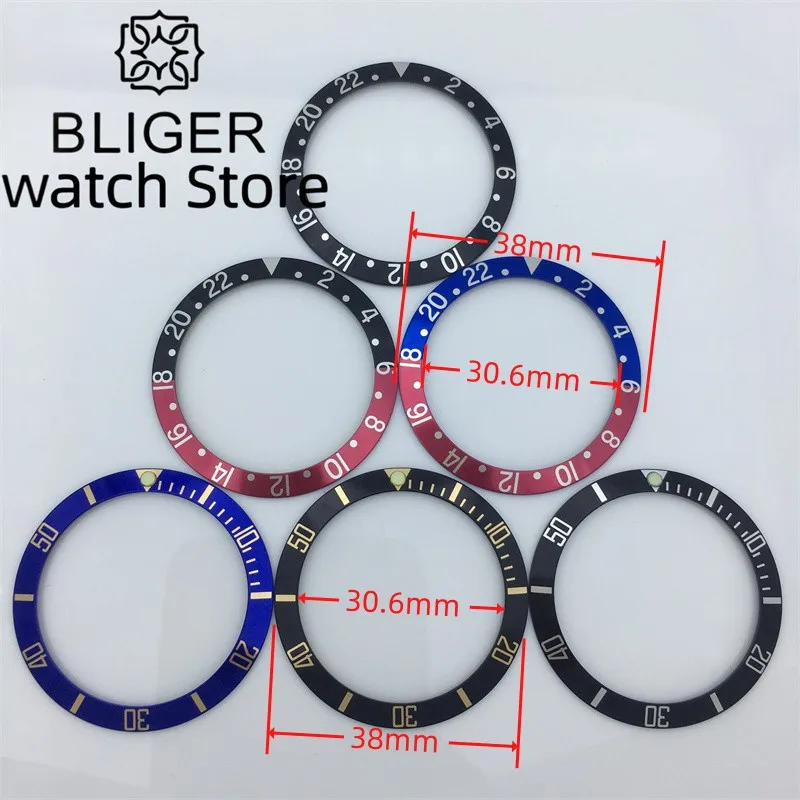 

BLIGER High Quality 38mm Ceramic Bezel Inserts For 40mm Watch Case Parts