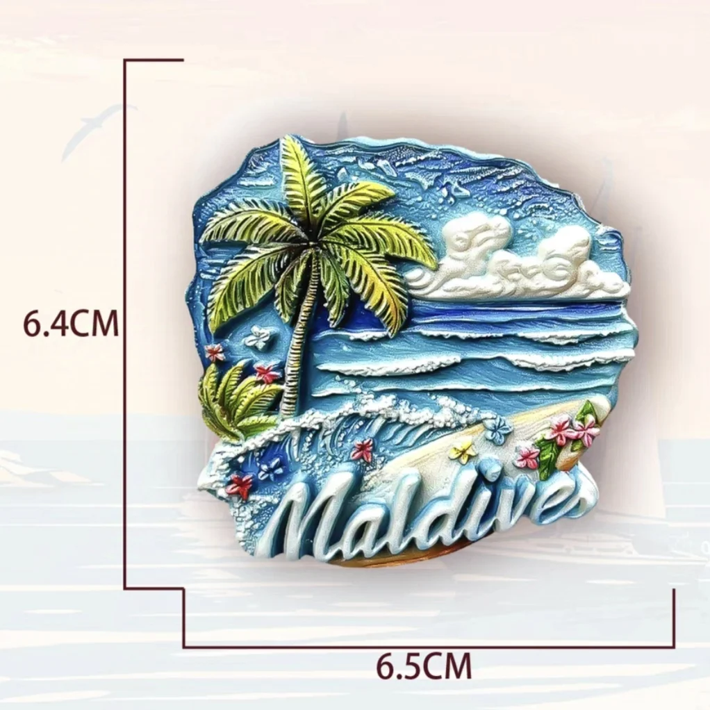 3D Fridge Magnets Refrigerator Sticker Handicraft Gift Decoration Asia Maldives Resin Tourism Souvenir magnetic fridge magnets magnetic sticker magnetic fridge stickers refrigerator decor