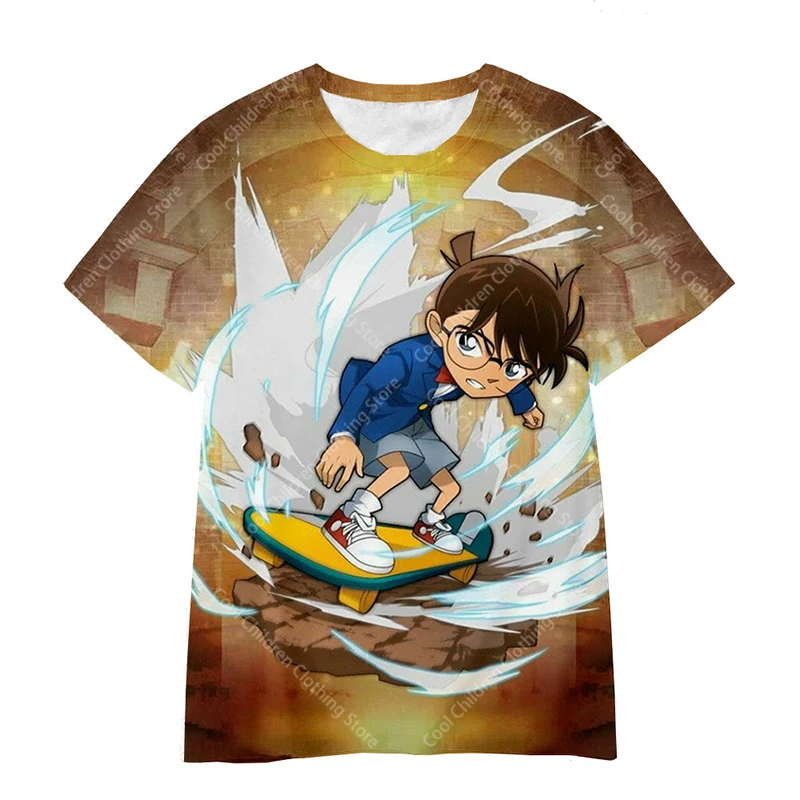 Detective Conan 3D Print Trendy Boys Girls Short Sleeves T-shirt Parent child clothing Summer Fashion Leisure Top
