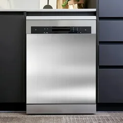 Sleek Stainless Steel Magnetic Dishwasher Cover - Stylish Appliance Accessory (1pc)
