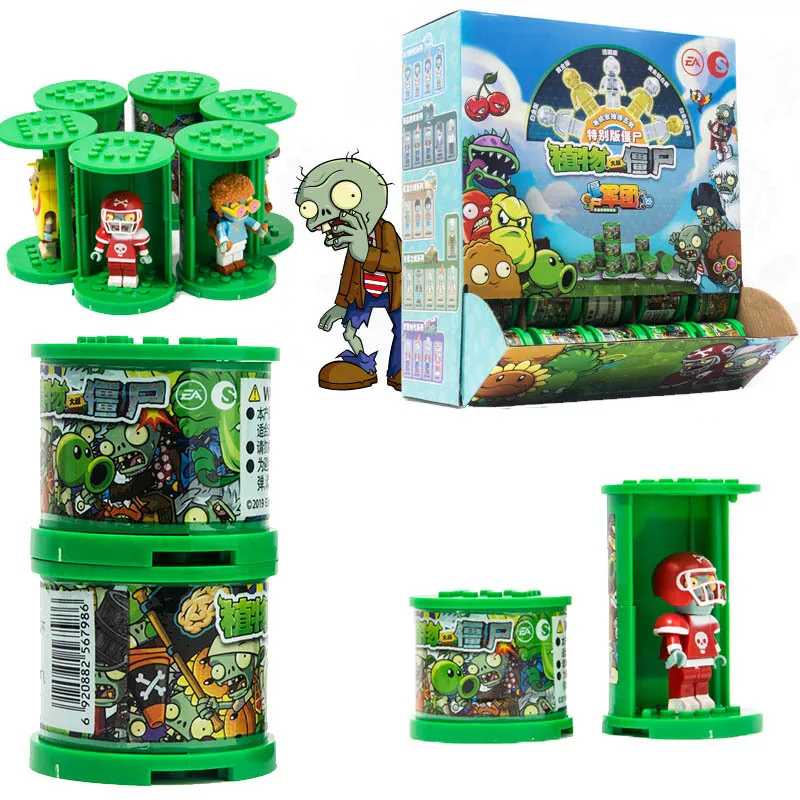 Genuine Plants VS Zombies Building Block Toys PVZ Dolls Assembly Figure Model Anime Fun Eggs Gashapon Children's Birthday Gifts building blocks toys