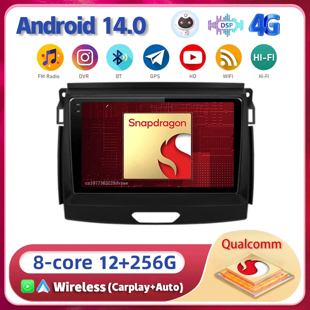 

Android 14 For Ford Ranger 2015 2016 2017 2018 2019 2020 Car Radio Navigation Multimedia Player WIFI+4G 360 Camera Carplay Auto