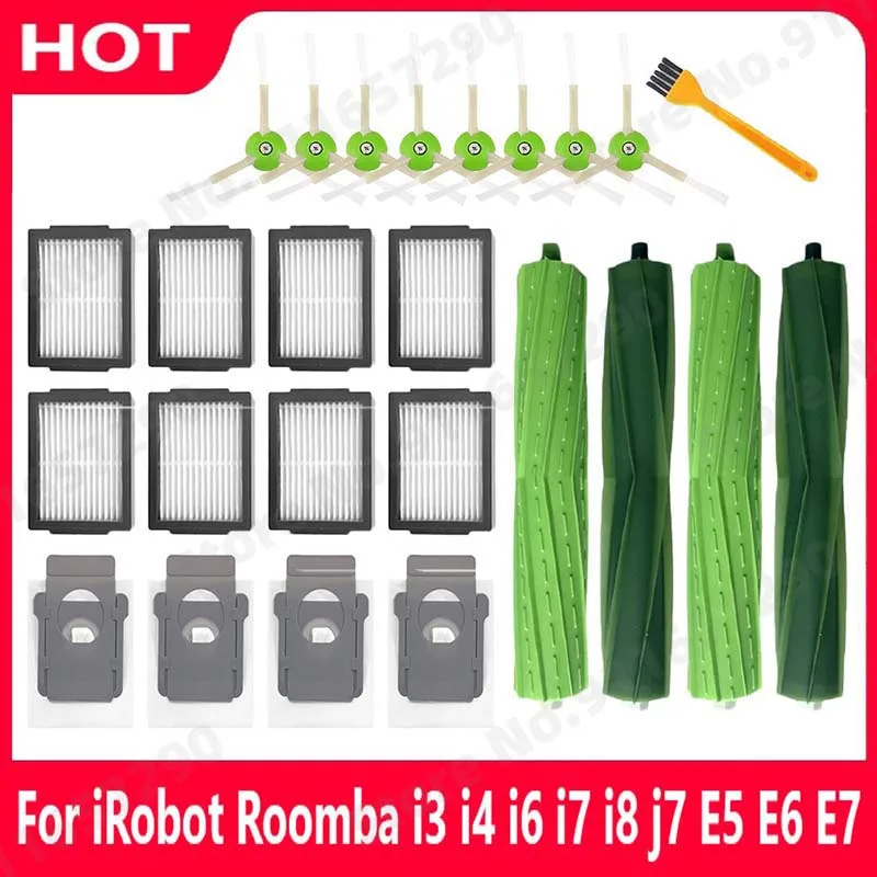 Replacement Parts For Roomba I7 I7 + / I7 Plus E5 E6 E7, Robot Spare Parts  Accessories With 3 Filter