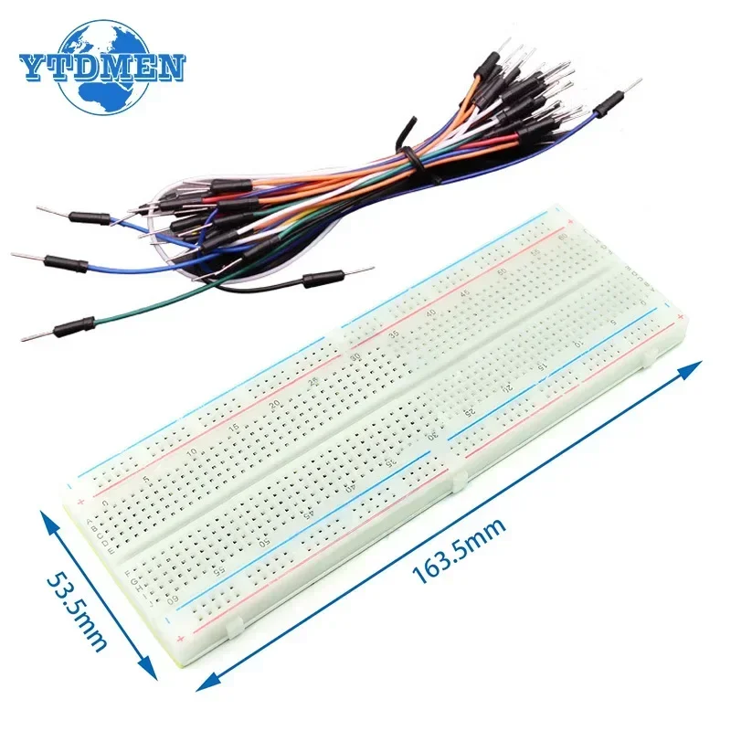 Breadboard 400 700 750 830 Holes MB-102 Solderless PCB Mini Test Board ZY-204 1600pts Prototype Board Jumper Wire Cable DIY Kit