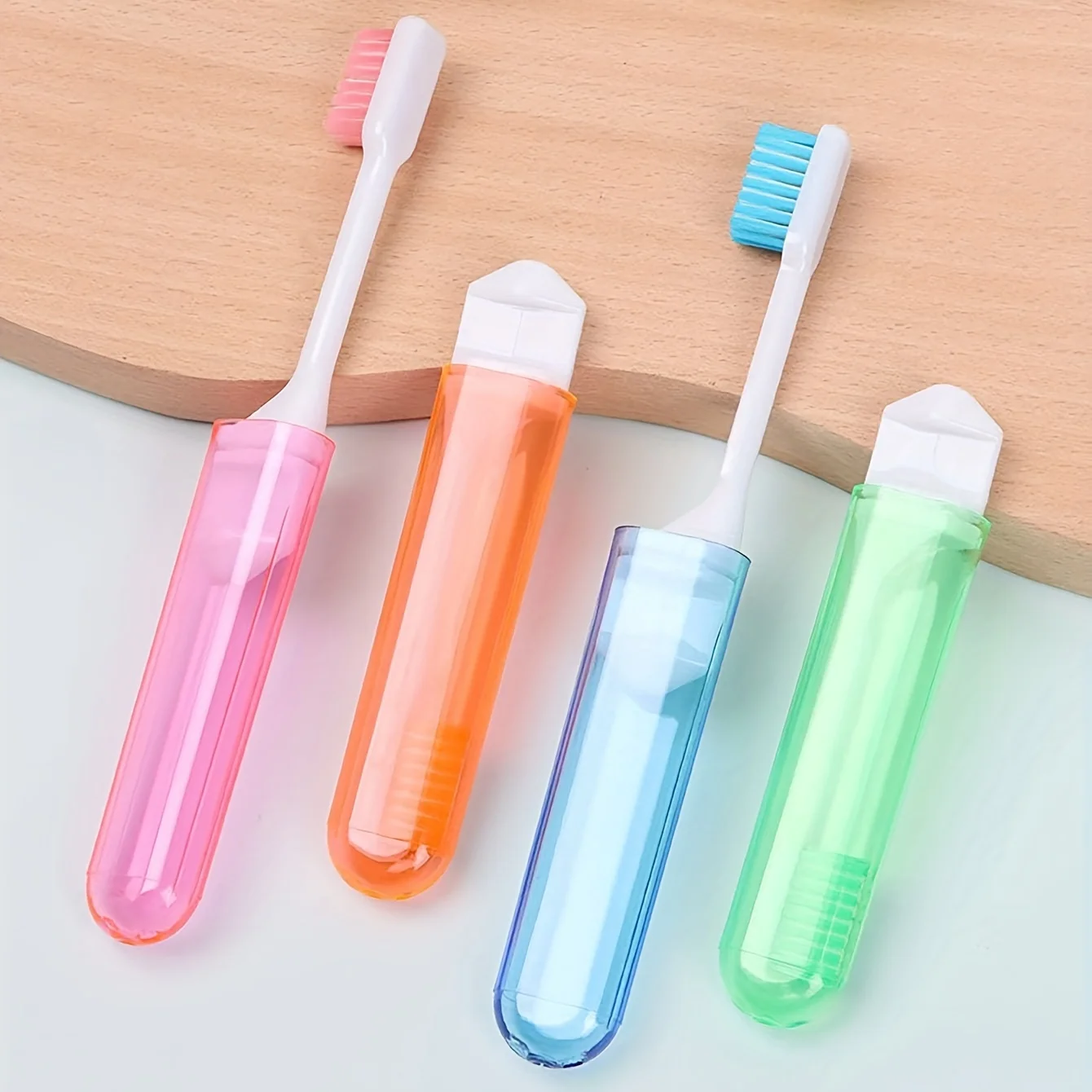 2pcs -Portable mini toothbrush, manual toothbrush for travel and oral care, bathroom essential for camping and hiking trips