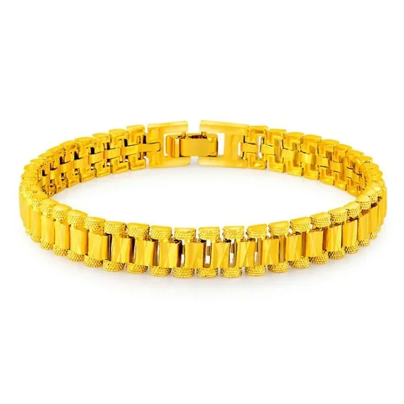

Mencheese Yellow Gold 999 Bracelet Women Adjustable 3D Fashion Gift Transfer Bead Necklace 18K Jewelry Gift to Give Mom
