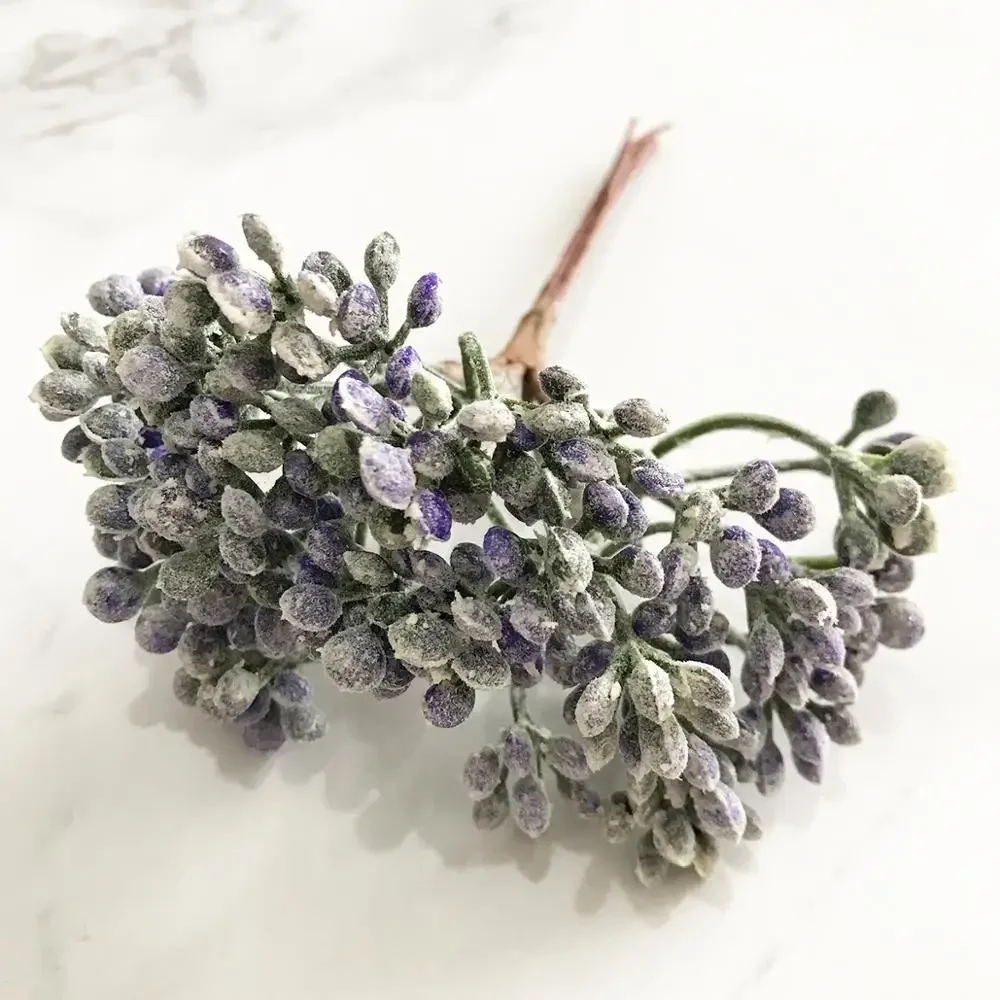 6/8/10/12/50/70/90pcs Mix Purple Flower Cherry Stamen Berries Bundle DIY Christmas Wedding Cake Gift Box Wreaths Decor