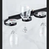 Black Wine Glass Holder S M L Aluminum Alloy Goblet Hanger Home Bar Kitchen Wall Mount Free installation Storage Rack 2