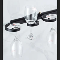 Black Wine Glass Holder S M L Aluminum Alloy Goblet Hanger Home Bar Kitchen Wall Mount Free installation Storage Rack 2