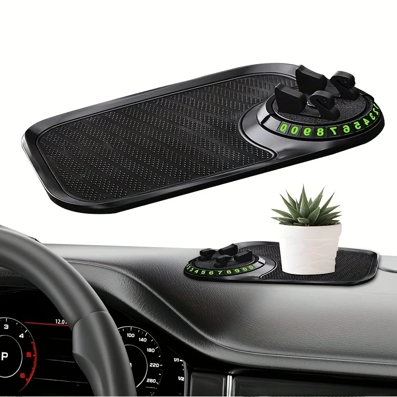 360° Rotatable Non-Slip Dashboard Phone Tray Pad Center Console Waterproof Glasses Holder Car Tray Phone Stand