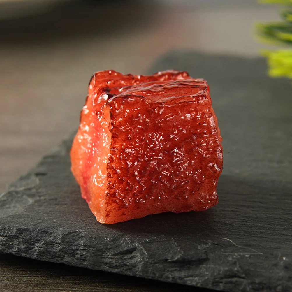 

5 Pcs Simulation Beef Model Western Kitchen Decor Food Play Fake Meat Prop Block