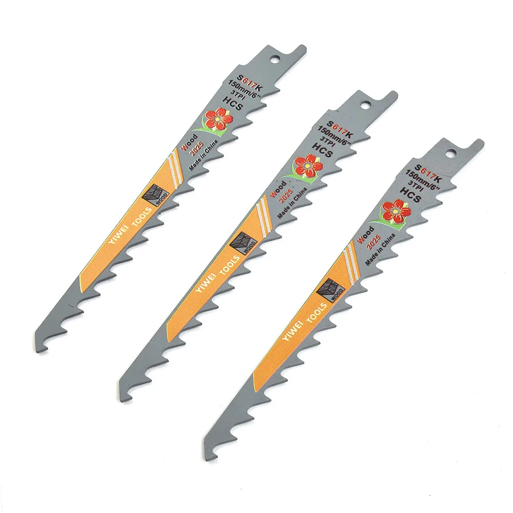 

3pcs 150mm 3 TPI HCS Reciprocating Saw Blades Saber Saw Handsaw Multi For Wood Metal PVC Tube Cutting Saw Blades Tools
