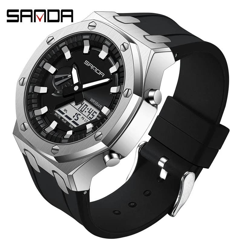 SANDA 3309 Style Men Digital Watch Shock Military Sports Watches Waterproof Electronic Wristwatches Male Clock Relogio Masculino