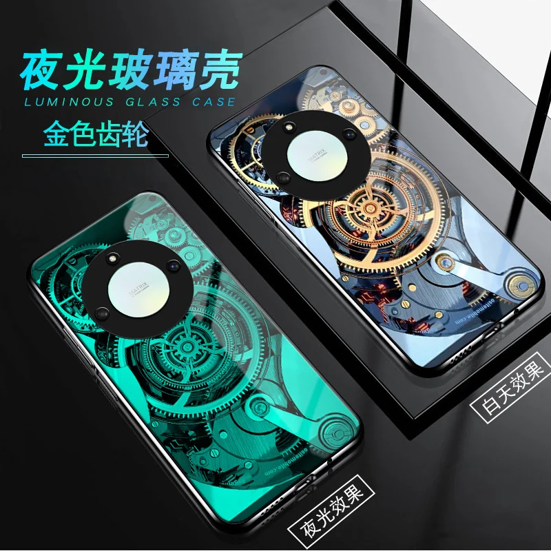 

Чехол для Honor X40, светящийся чехол из закаленного стекла для Huawei Honor X30i X40i X30 Max, чехол с узором, светящийся в темноте