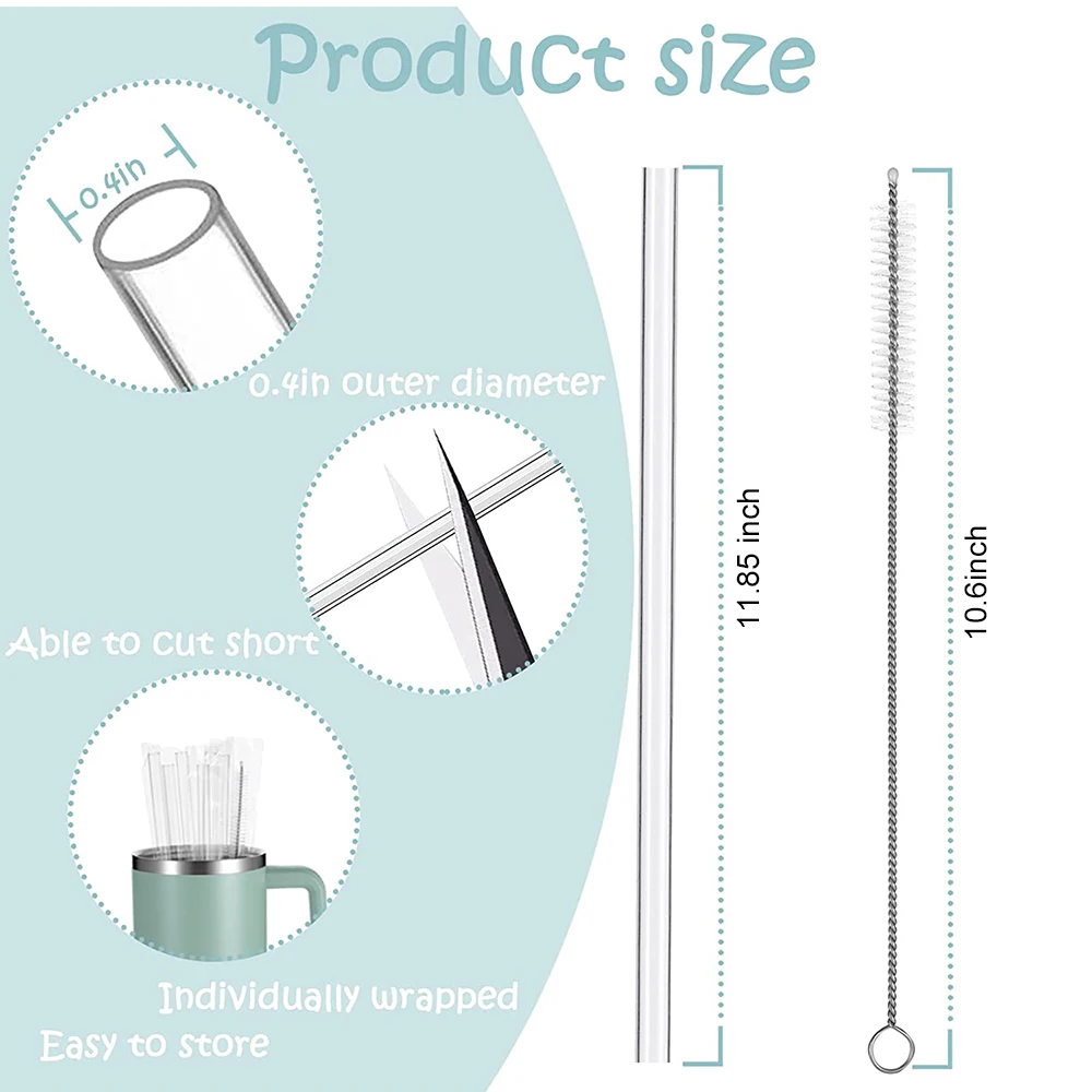 Replacement Straws for Stanley, Airboat Tumbler, Reusable Straws, Compatible with Stanley Adventure, Silica Straw, BPA Free