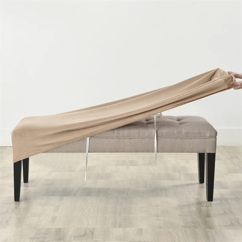 Luxurious Velvet Long Bench Cover - Stretchable and Soft Rectangle Elastic Chair Cover