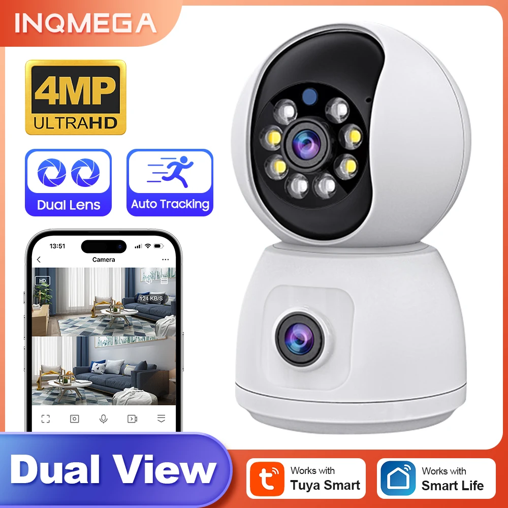 

INQMEGA 4MP Tuya Security Camera WIFI Smart Cloud Auto Tracking Surveillance PTZ Cameras Alexa Google Monitor Sensor CCTV Video