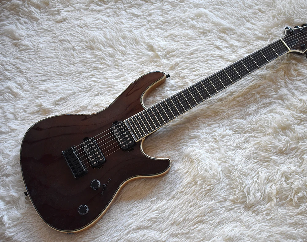 

Neck through body electric guitar 7 strings humbuckers rosewood fretboard 24 frets can be customized