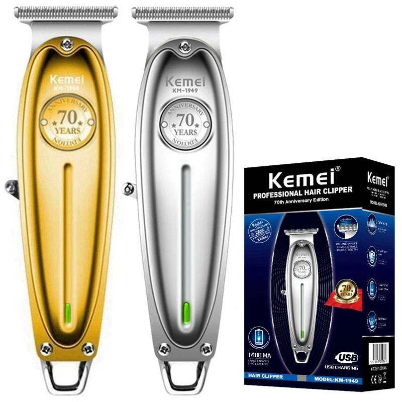 Kemei 1949 Pro 전기 이발사 남성용 풀 메탈 전문 헤어 트리머 수염 헤어..