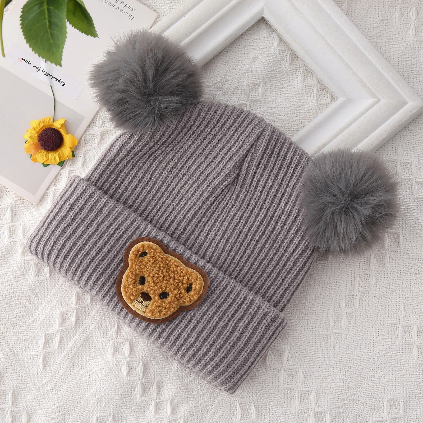 Cappello Pom Pom E Scaldacollo In Pura Lana Fatti A Mano, Set Di Ca... | Su - Foto 6