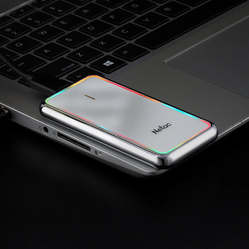 External Hard Drive Netac SSD Externo Portable 1TB 512GB 250GB 128GB RGB Type-c USB3.2 for Laptop PC