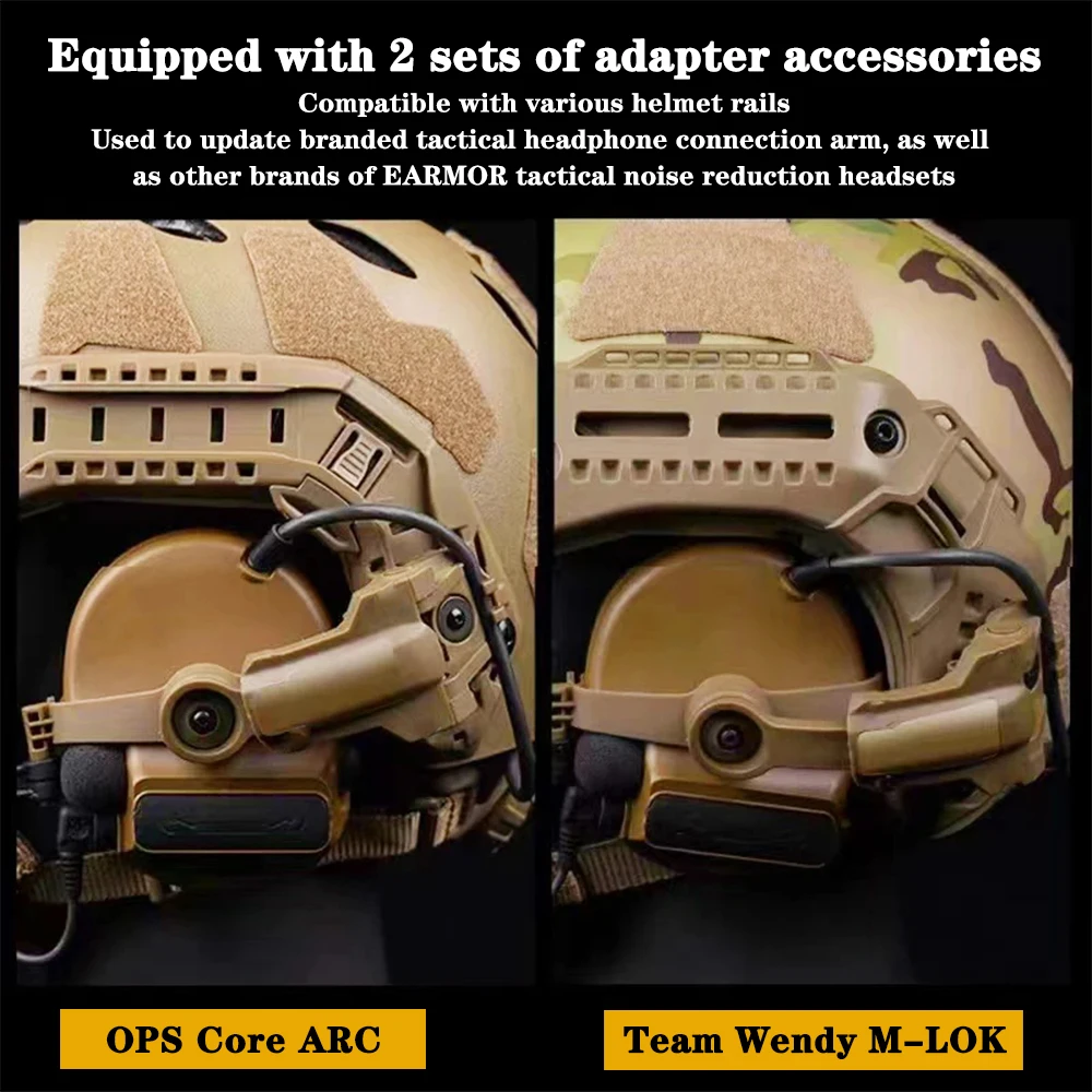 Helmet Headset Mount Tactical Earmuffs Holder 360 Degree Rotating for EARMOR M31 M32 M32H/Walker's Razor/Howard Leight Honeywell