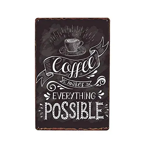 Life Quotes About Coffee Retro Metal Plaque Vintage Tin Sign Cafe Bar Pub Poster Wall Decor Metal Tin Sign 8x12 Inch aasd-98
