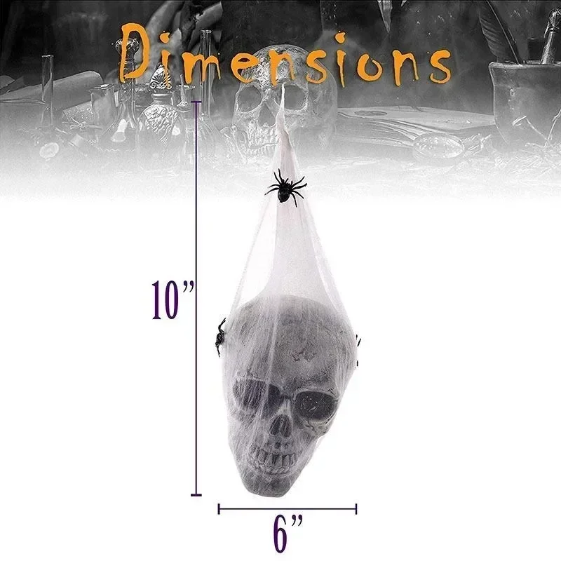 Halloween Horror Glowing Sound Control Spider Cotton Skull Prop Ghost House Secret Room Courtyard Decoration HalloweenPartyDecor