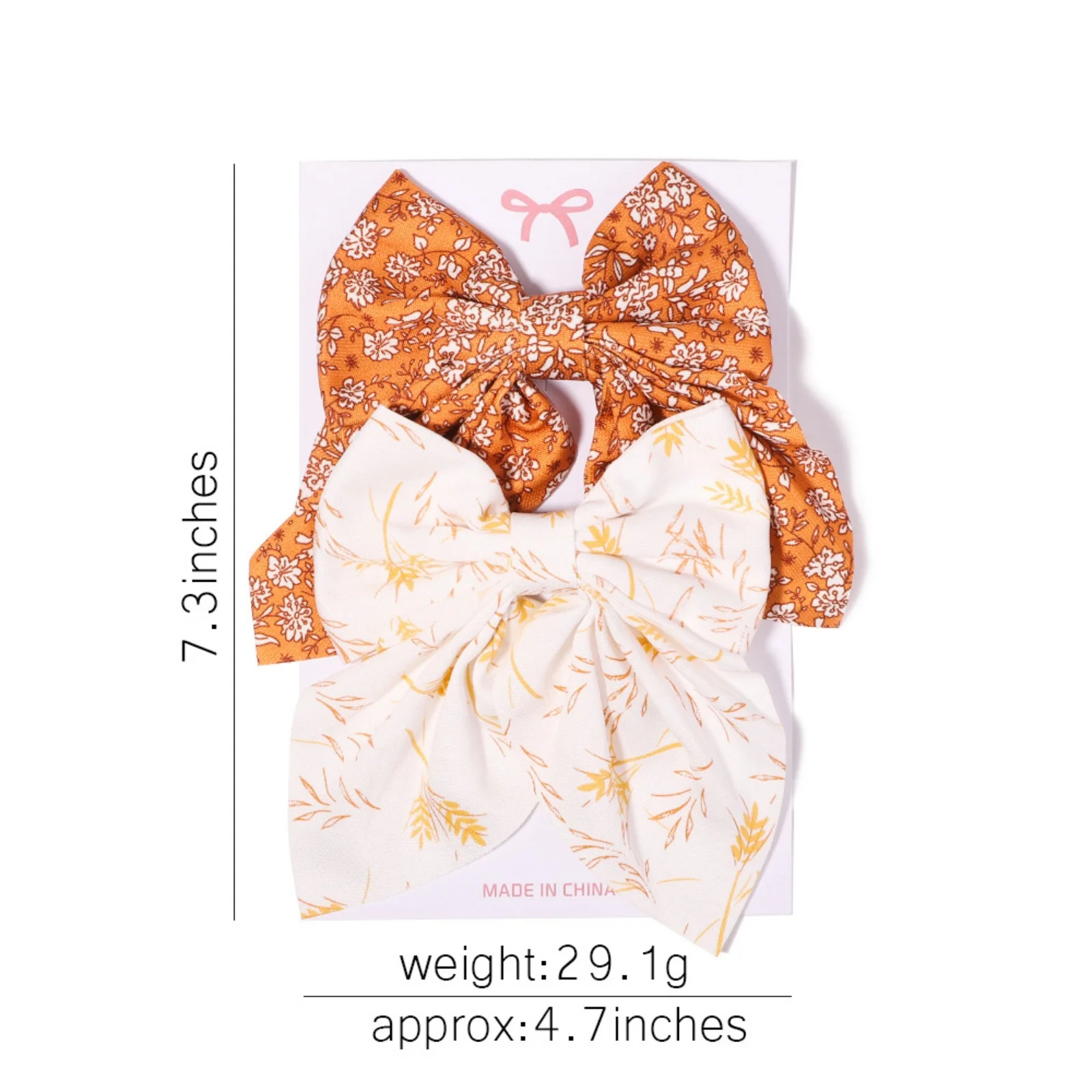 2PCS  Bow Hair Clip Sets, Floral & Plaid Patterns, Charming Hair Accessories for Girls, Stylish Hair Decorations