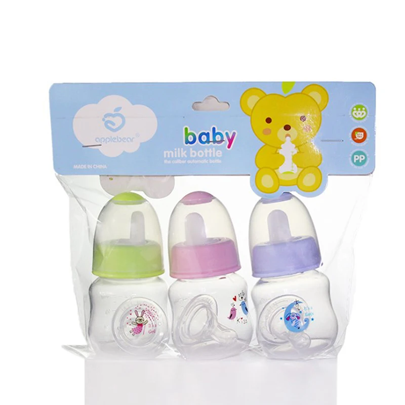 60ml Baby Newborn Nursing Nipple Bottle PP Pacifier Milk Water Feeding Cute Cartoon Mini Baby Bottle
