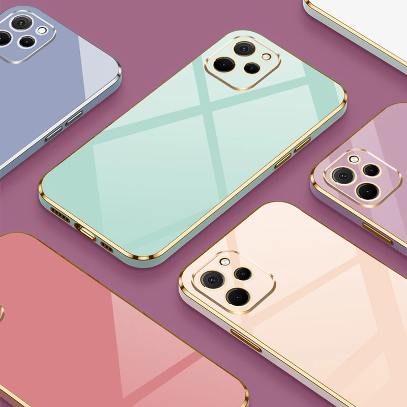 Luxury Square Plating Shockproof Back Cover