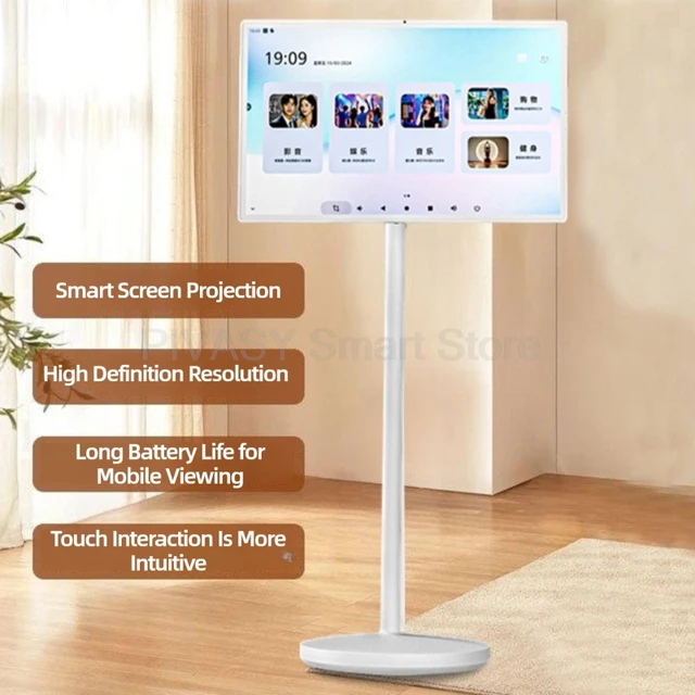 Per la festa dal vivo all'aperto Touch Screen Casting wireless Display intelligente da 32 pollici Smart TV portatile Telecamera per monitor ad alta saturazione 4K 1