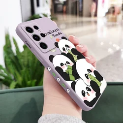 Adorable Giant Panda Silicone Phone Case - Galaxy S23 (Light Purple)