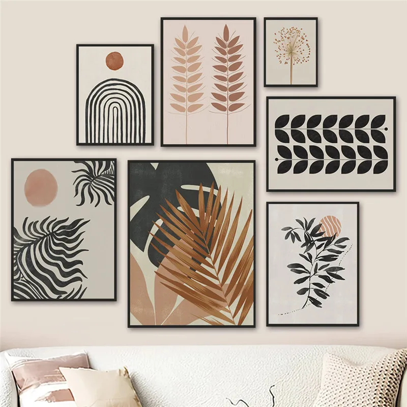 

Abstract Botanical Leaf Canvas Painting Dandelion Leaves Wall Art Cactus Poster for Living Room Decoration Bedroom Home Decor