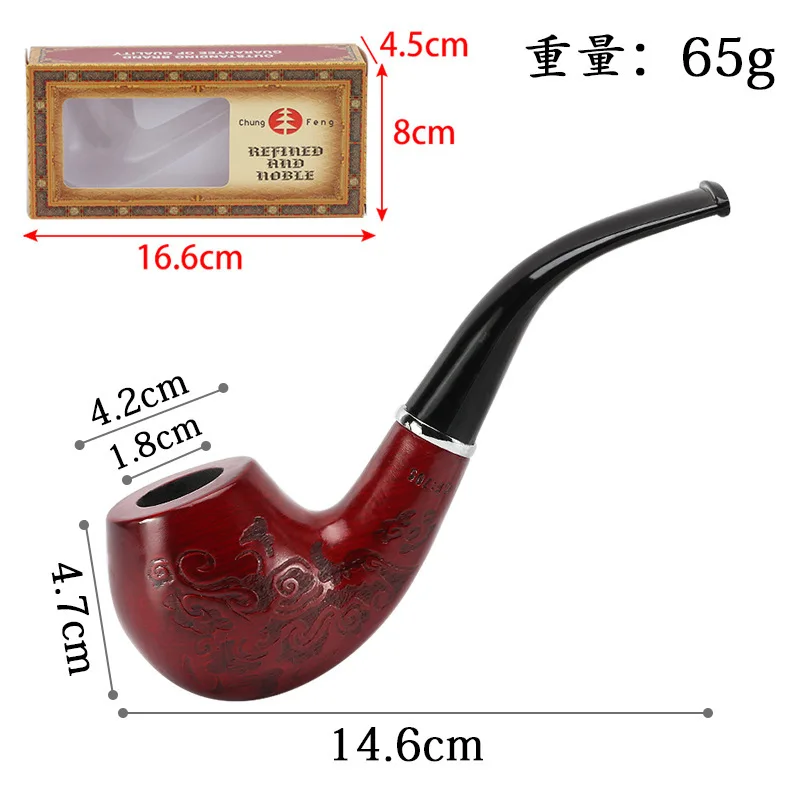 Tobacco pipe Herb smoking pipe Smoking pipe Fashionable Solid wood carved filter wooden pipe Durable detachable cleaning pipe Smoking Tobacco Cigarette Pipes Gift
