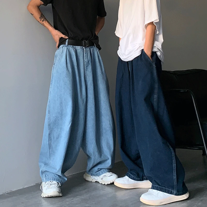 

Wide Leg Cargo Pants 2023 Streetwear Baggy Jeans New Spring Autumn Men Korean Fashion Loose Straight Male Brand Clothing Black