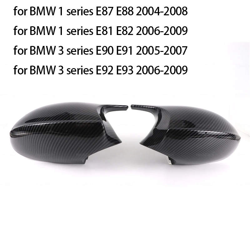 Carbon Fiber Pattern Black Side Mirror Cover Caps - M Look Car Accessories
