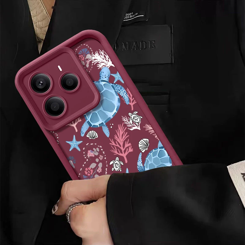 Coral Sea Turtle Whale Shockproof Silicone Soft Phone Cover