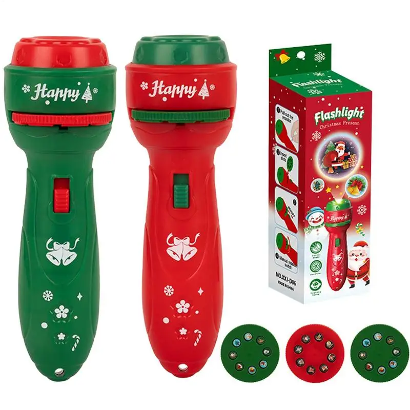 Christmas Handheld Flashlight projection lamp early education toys Image recognition cognition fun cartoon projector gifts kid