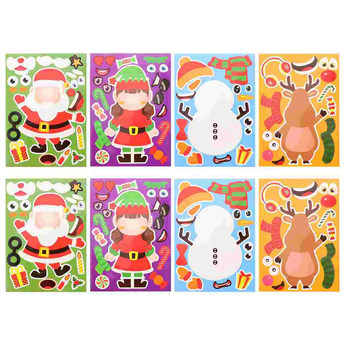 

12 Pcs Christmas Puzzle Stickers Decorative Kids Decals Elk Gift Pvc Theme Child for