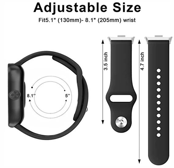 Silicone Sport Replacement Wristband Strap - Universal Fit