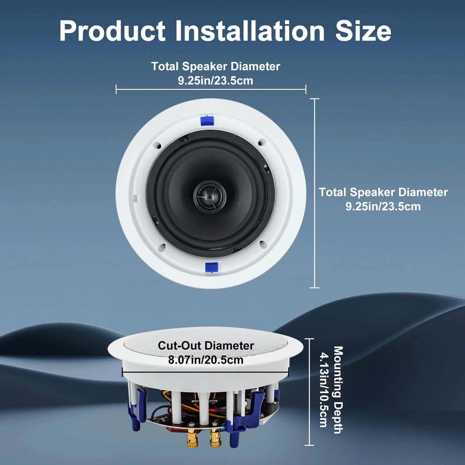 STUDIOFINIX 6.5인치 320W 블루투스 천장/벽 스피커 - 거실, 욕실, 주방용 2웨이 플러시 마운트 홈 오디오