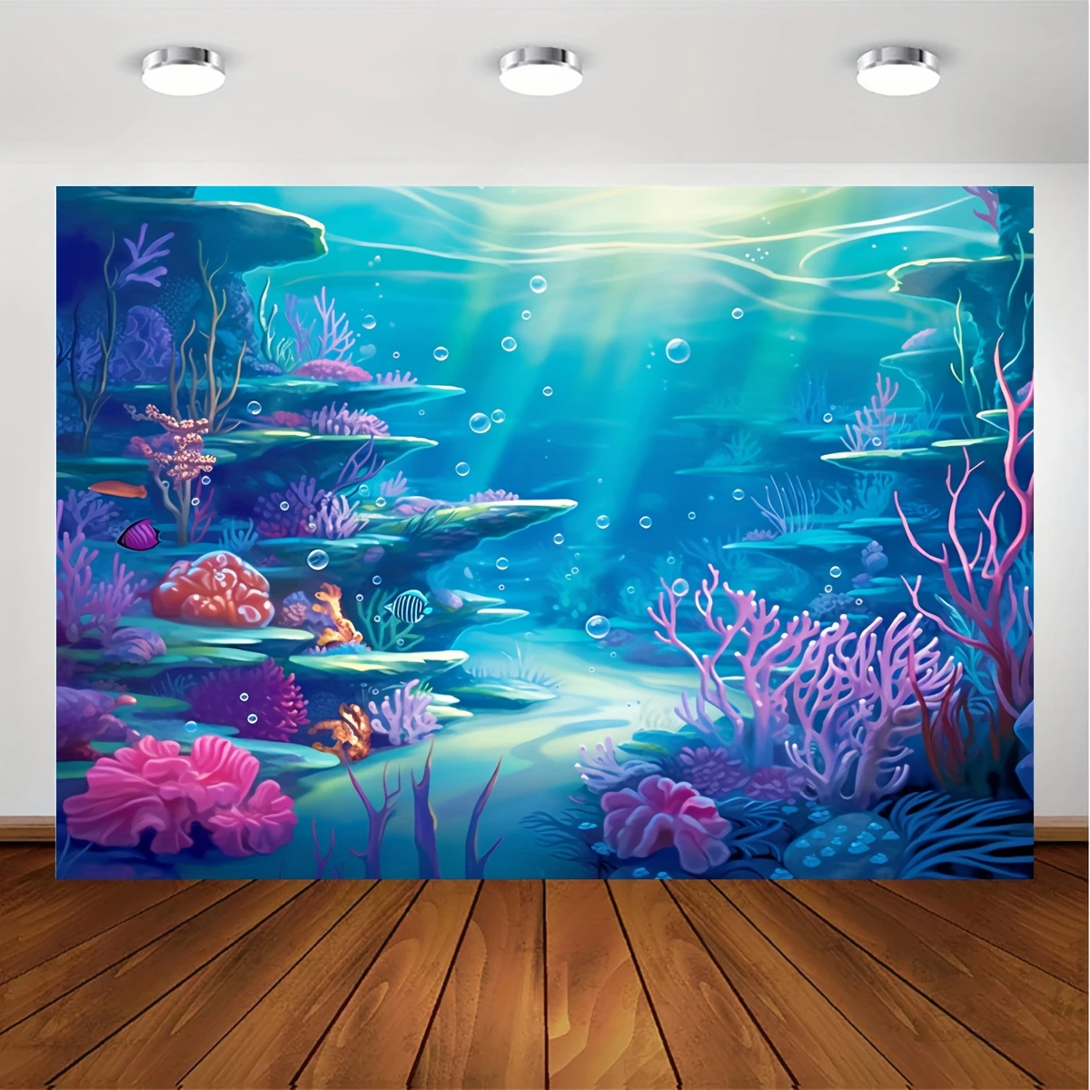 Meer Meerjungfrau Hintergrund dunkelblau Meer Schloss Thema Geburtstags feier Dekoration Hintergrund Banner Dekoration