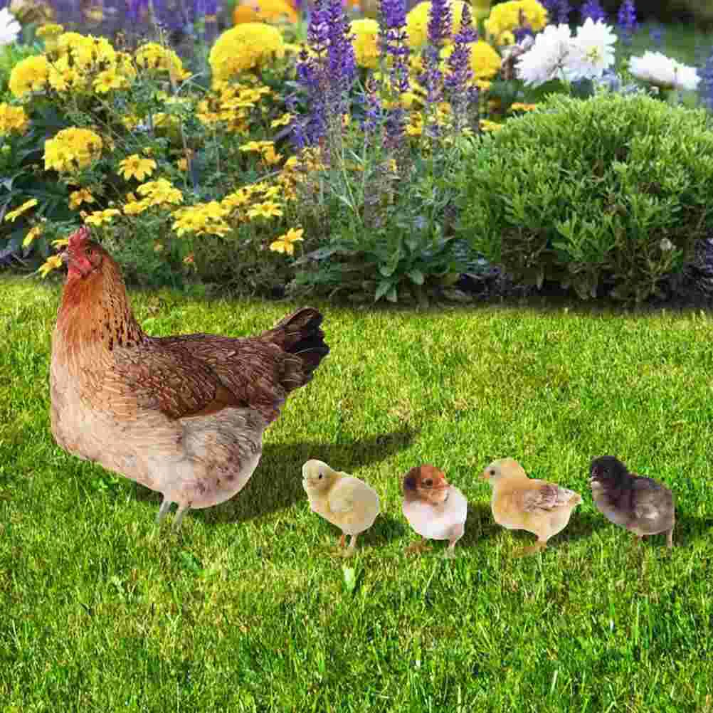 

Hen Chick Ground Plug Lawn Decoration Garden Stakes Animal Yard Acrylic Outdoor Adornment Ornament