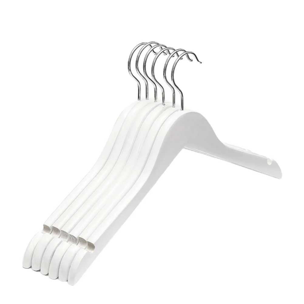 

8pcs White Pants Hangers Solid Wood Hangers Sweater Hangers Extra Wide Shoulder Wooden Hangers for Heavy Coat Skirt