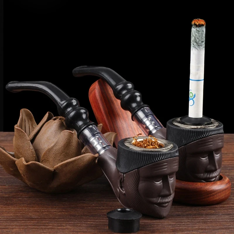 2024 New Classic Resin Smoking Pipe Tabacco Sigaretta Dual-Purpose Human Face Tabacco Pipe Accessori Per Fumatori