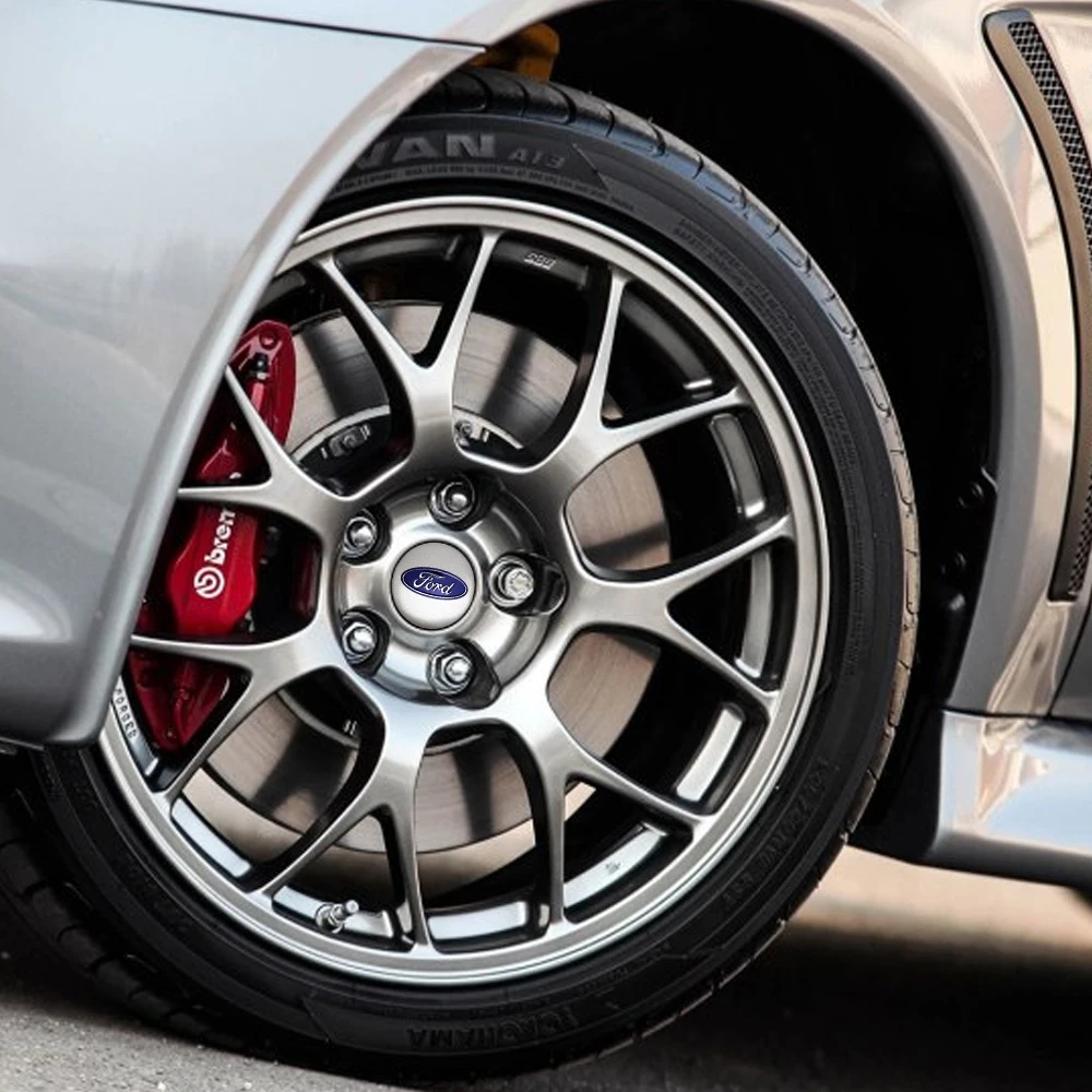 Car Styling Aluminum Wheel Hub Caps Sticker Emblem Decoration For Ford Mondeo Fiesta Ecosport Mustang Focus 2 3 4 Kuga Fusion Wheel Center Caps Wheel Center Hub Cap Sticker Car Emblem Sticker Car Wheel Hub Ring